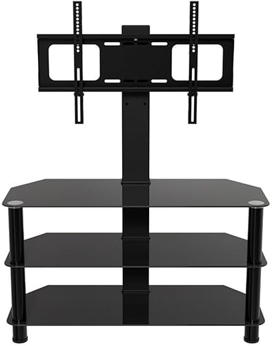 Miniatura 3 de AVF Soporte de acero y vidrio con soporte para TV de hasta 60" en negro