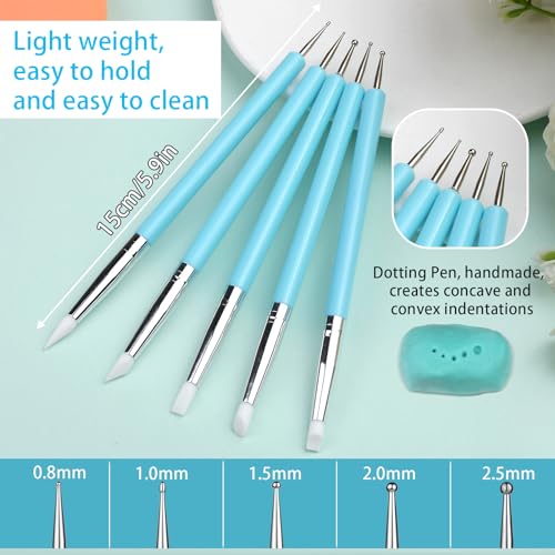 Silicone Sculpting Tools, Pottery Tools, Clay Tools, Clay Sculpting Tools, Clay Tools Sculpting with 15 PCS Modeling Dotting Tool, Embossing Tool for Modeling, Nail, Painting - Thumbnail 3