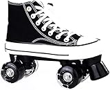 JianJud Rollschuhe Für Damen Und Herren, Rollschuhe Für Damen, Canvas Zweireihige Rollschuhe Für Jugendliche Mit Hohem Schuhstil Für Jugendliche Und Jugendliche D,40