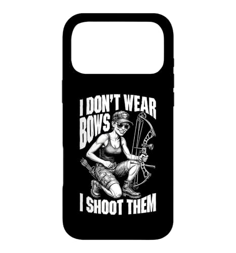I Don't Wear Bows I Shoot Them �A�[�`�F���[ �{�E�n���e�B���O�K�[�� �X�}�z�P�[�X iPhone 17 Pro Max �p