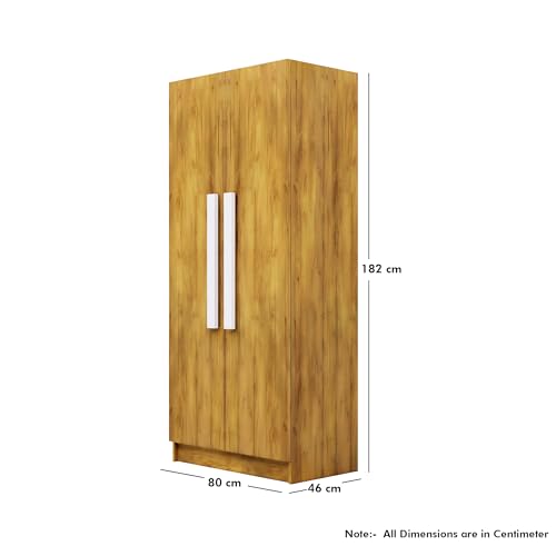 Image of Bniture 2 Door Wooden Wardrobe for Bedroom | Almirah for Clothes with 4 Shelves, Engineered Wood Wardrobe for Clothes | Cupboard for Bedroom (46D x 80W x 182H CM) | 3 Years Warranty (Giant Wood)