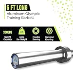 6ft Olympic Barbell - Home Gym Fitness Equipment - Straight barbell bench press (15 lb Weight - 300 LBS Capacity), Strength Training Workout Bar , Weight bar for Squats, Weightlifting - Image 3