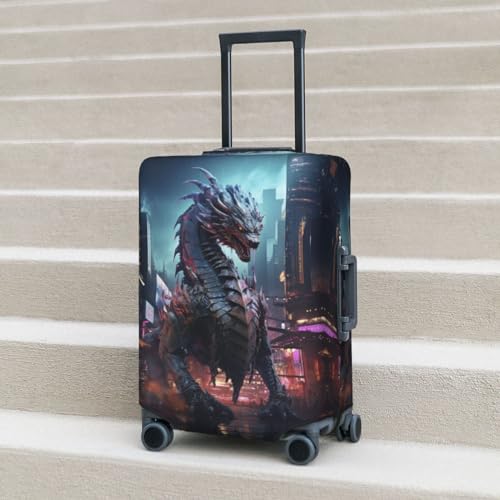 Urban Mechanical Dragon Travel Luggage Covers - Elasticity Suitcase Covers Protector for Luggage 18-32 Inch 6