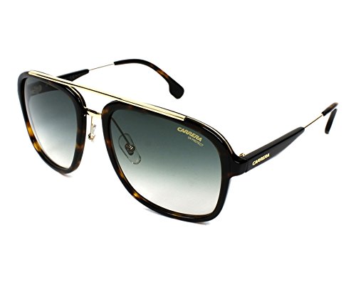 Carrera Men's CA133/S Pilot Sunglasses, Havana Gold/Gray Green, 57 mm