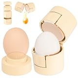 Upgraded 2 in 1 Egg Shell Opener, Hard Boiled Egg Peeler Cracker with Piercer, Cute Egg Separator for Raw Eggs, Home Kitchen Gadgets Tool, 1 Pack (Beige)