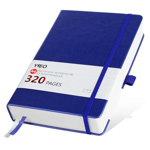 YIEO Quaderno a righe formato A4, grande blocco notes con