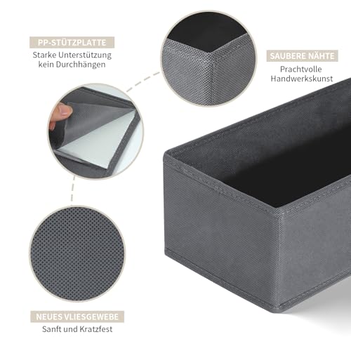 ORLISA 14er Set Schubladen Organizer kompatibel mit MALM andere Kommoden, Faltbare Aufbewahrungsboxen für Kleidung, Modular einsetzbar für Kleiderschrank Wickeltisch, Grau