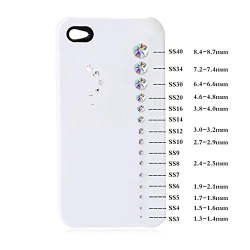 PrettyG 9 Packs Set with SS3 SS4 SS5 SS6 SS8 SS10 SS12 SS16 SS20 1440PCS/Pack Nail Crystals AB Coating Nail Art Sparkly Round Flatback Rhinestones, Non-Self-Adhesive AB-S3S20