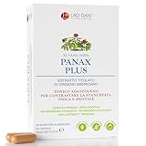 Panax Plus Lao Dan®, 60 Cpr Ginseng 2400mg per Dose Giornaliera, Integratori Stanchezza Fisica e Mentale, Tonico Naturale Estratto Titolato al 10% in Ginsenosidi, Vegano, Made in Italy