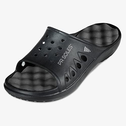 Gone For A Run Pr Soles Original Sandals | Foot Massaging & Recovery Footwear | Mens & Womens Original Slides | Black | (W) 8 | (M) 7 #TOP1