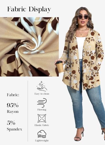 Image of Plus Size Lightweight Cardigan for Women Soft with Pockets 1X-5X