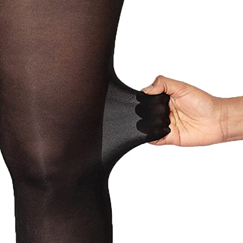 Image of CozyWow Plus Size Tights for Women 80D Soft Solid Color Semi Opaque Pantyhose High Waist 1X 2X 3X 4X