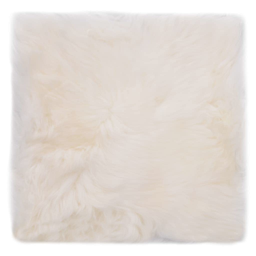 INLIFE Coussins de Chaise Lot de 2 Blanc Peau de Mouton véritable
