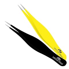 Super Sharp Pointed Tweezers Precision Fine Point Tip Ingrown Hair Removal Kit - Extra Thin Stainless Facial Hair