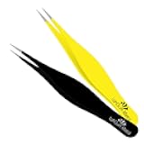 Super Sharp Pointed Tweezers Precision Fine Point Tip Ingrown Hair Removal Kit - Extra Thin Stainless Facial Hair Remover for Face