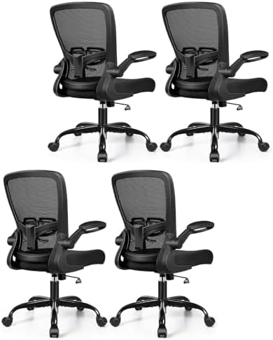 FelixKing Office Chair, Ergonomic Desk Chair with Flip-up Armrests 4 Pack