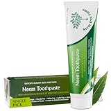 Neem Fluoride Free Toothpaste - Adult & Children Friendly, 100% Vegan Natural, Gluten Free, No Artificial Ingredients - Clove & Stevia (Single...