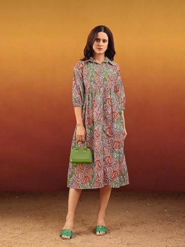 Image of PURVAJA Women's Cotton Dress(Floe-215-218)