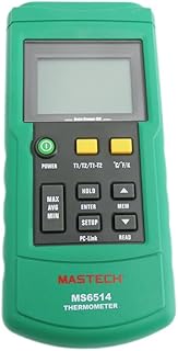 Mastech MS6514 Digital Thermocouple Thermometer Recorder T1 T2 Dual Channels Temperature Logger Thermocouple Temperature Meter