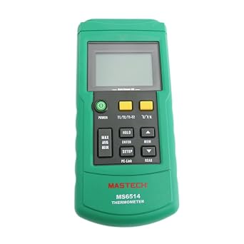 Mastech MS6514 Digital Thermocouple Thermometer Recorder | T1 T2 Dual Channels Temperature Logger Thermocouple Temperature Meter