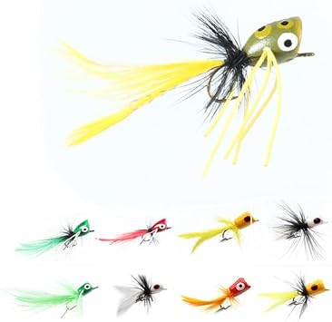 Fly Bait Nesting Box Fly Fishing Bass Popper Fly Fishig Lure 9pcs Handmade biomimetic Insects Fly Hook Insect Tying Set Panfish Bait Bugs Trout Bobber