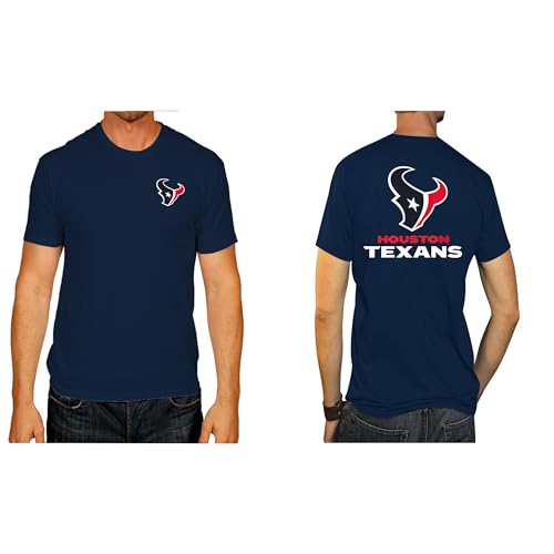 Team Fan Apparel NFL Pro Football Final Countdown Adult Cotton-Poly Short Sleeved T-Shirt for Men & Women (Houston Texans - Navy, Large)