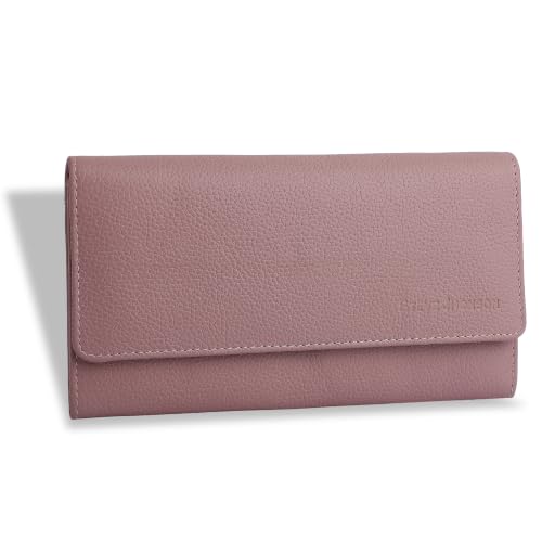 Image of Steve Jhonson Leather Wallet for Women - Mini Hand Purse with Card Holder - Women Stylish Clutch Purse - Cute Mini Ladies Wallet for Daily Use - Fancy Ladies Purse with Slim Design (Peach)