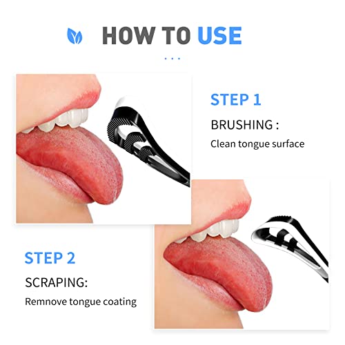 Y-Kelin Tongue Scraper, 3 Pack Tongue Cleaner for Oral Hygiene and Fresh Breath, Easy to Use and Clean