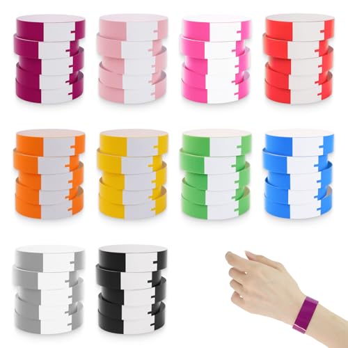 150 peças 10 cores pulseiras de entrada impermeáveis para festivais, eventos e parques aquáticos, papel DuPont resistente a rasgos, ecológico, 100% impermeável para atividades ao ar livre