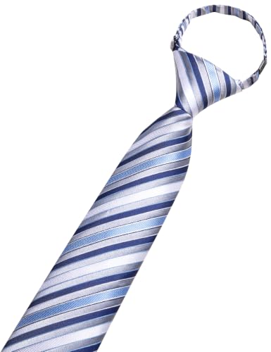 Image of Hi-Tie Boys Tie Pre-Tied Pocket Square Set Adjustable Kids Neckties Age 7-11 Years School UniForm Graduation