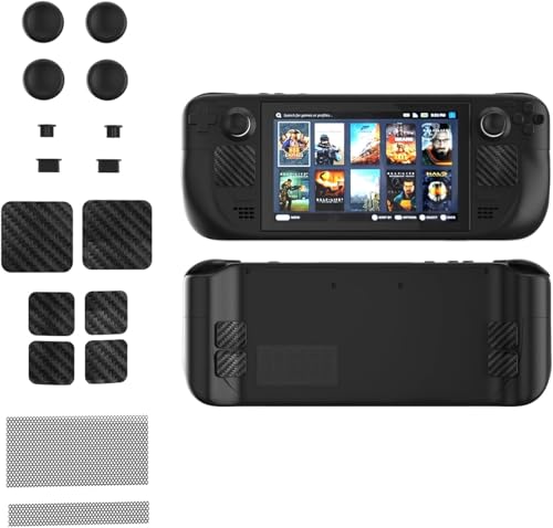 Image of New World Accessories for Steam Deck, Touch Protector Dust Plug Silicone Thumb Grip Caps for Steam Deck Vent Dust Filter Cover with Trackpads Skins - 9 in 1