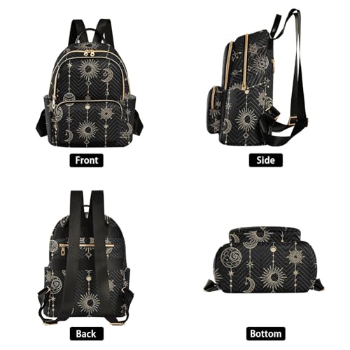 Image of ALAZA Sun Moon Stars Witch Mini Backpack Purse for Women Travel Bag Fashion Daypack Back Pack Shoulder Bag