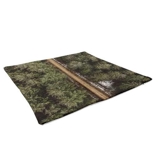 Coussin forêt de sapins en similicuir blanc pour votre salon