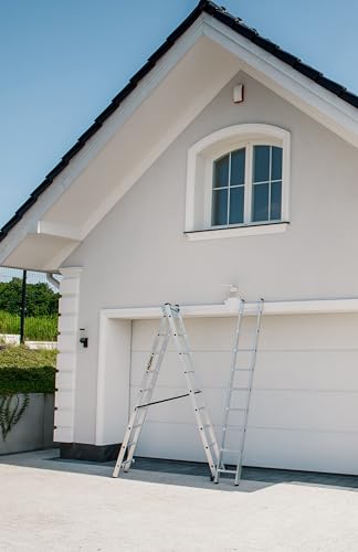 Miniatura 6 de Drabest - Hogar - Escalera De Aluminio - 3x9 Peldaños - Longitud Máx. 4,54 M - Altura De Trabajo Máx. 5,47 M - Hasta 4,97 M - Dimensiones: 45x220x16 Cm. Altura De Trabajo 5,47 M - 150 Kg - 3 Tramos