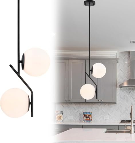 Lámpara colgante de mediados de siglo cristal opaco E12 iluminación techo salón
