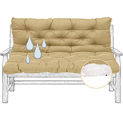 Coussin pour balancelle avec dossier de 2 à 3 places pour banc de jardin extérieur