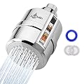 AQUALUTIO Shower Head Water Filter - 15-Stage High Pressure Purifier Bathroom Filtration System for Hard Water, Chlorine & Heavy Metals with Vitamin C & E - 360° Rotation Filter Angle Head