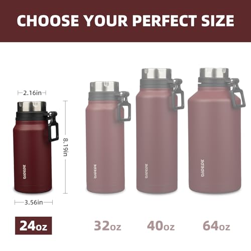 Image of BJPKPK 24oz Insulated Water Bottle, Stainless Steel Bottle with Handle | Vacuum Insulated Bottle with Leak-Proof BPA-Free Design, Keeps Drinks Cold & Hot for Gym, Office, Travel & Daily Use