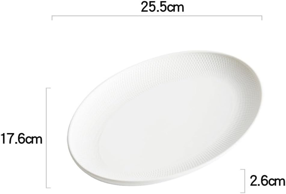 Oval Household Steamed Fish Plate Dish Ceramic Vegetable Hotel Tableware