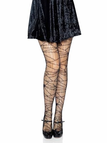Leg Avenue Women's-Spiderweb Net Tights, Black Distressed, One Size