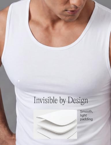 Image of DAMENSCH Form Physiq Padded Chest Vest for Men Muscle Enhancer Innerwear Sculpted Body Shaper Vest Removable Foam Inserts Slim Fit Confidence Wear