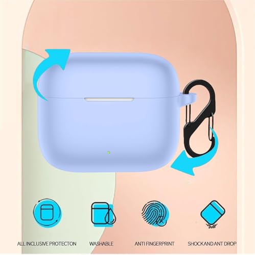 Image of Anvique Silicone Protective Case Cover for Oppo Enco Buds 3 Pro, Earbuds Accessories (SkyBlue S)