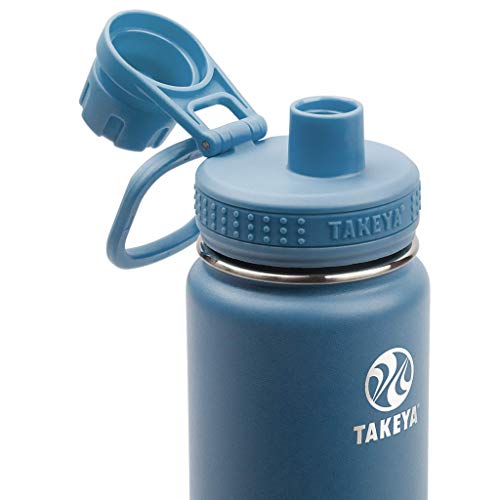 Takeya Actives Insulated Stainless Steel Water Bottle With Spout Lid, 24 Ounce, Bluestone #TOP1