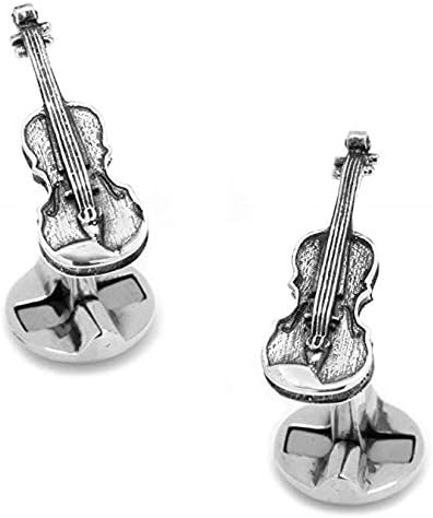 Sterling Silver Violin Musical Instrument Cufflinks