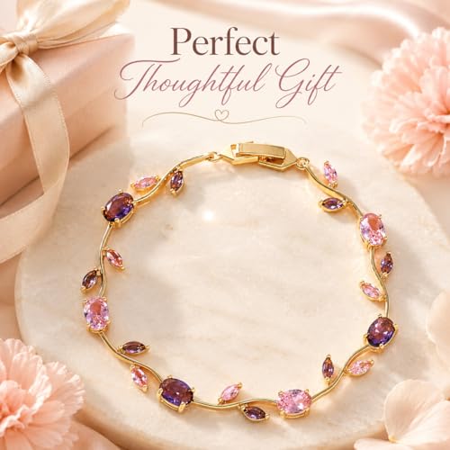 Image of Shining Diva Fashion Tulip Bracelet for Women, Floral Crystal, Anti Tarnish Jewellery Stylish Bracelet Gifts for Girls