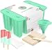 Produktbild PopsicleLab PopsicleLab Formen Set, Lebensmittelqualität, BPA-freie Silikon-Formen für Kinder, hausgemachtes Eis am Stiel, Eisform, Eisformen mit 50 Stieleisstäbchen, 50 Stieleisbeutel, Trichter