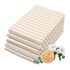 ZOLLNER 5er Set Geschirrtücher Baumwolle in 50x70 cm - saugstarke und langlebige Küchentücher - waschbar bis 60°C – in beige gestreift- Gastronomiequalität - Oeko Tex® Zertifiziert