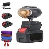 2026 New Battery Operated Heater, Battery Powered Heater, 1500mah Rechargeable Space Heater with Anti-Tilt, Quiet Long Heating, Portable for Car/Camping/Golf Cart, Indoor Use (1 battery set*2)