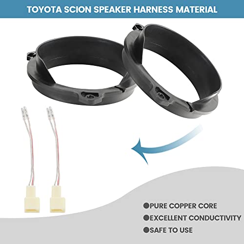 RED WOLF 6.5 Inch Door Speaker Adapter Spacer Ring Speaker Wire Harness Connector Compatible with Toyota 1998-2015, Scion 2004-2014 Aftermarket Speaker Adapter Bracket Wiring Cable Plug Install by RED WOLF - Image 6