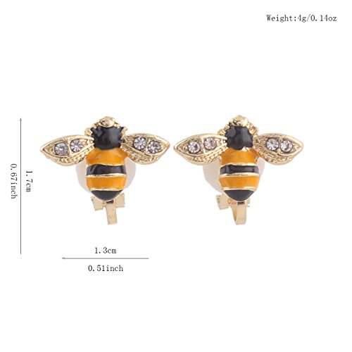 Fashion Cute Small Bee Flower Butterfly Rabbit Crown Clip on Earrings Without Piercing for Charm Accessory3